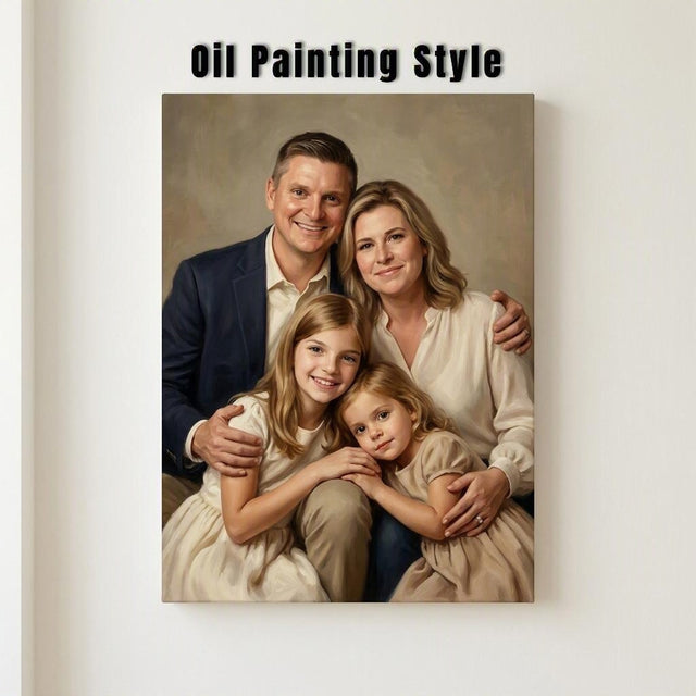 Custom Studio Style Family Photo Canvas