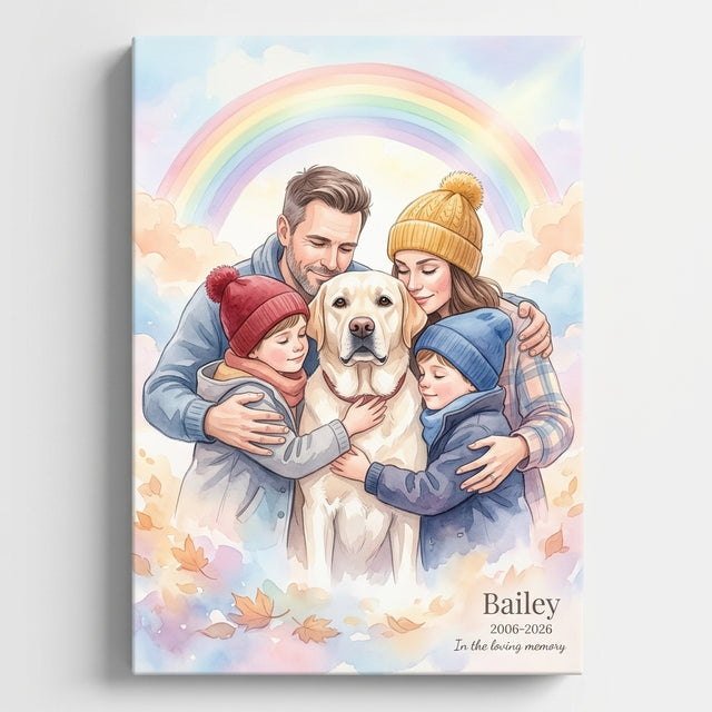 Personalized Rainbow Bridge Pet Memorial Canvas