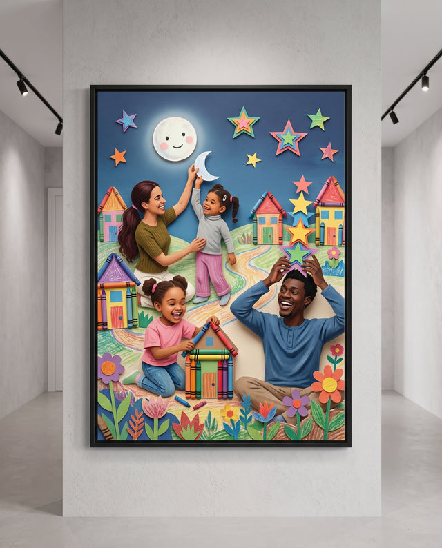 The Little World They Drew — Personalized Canvas