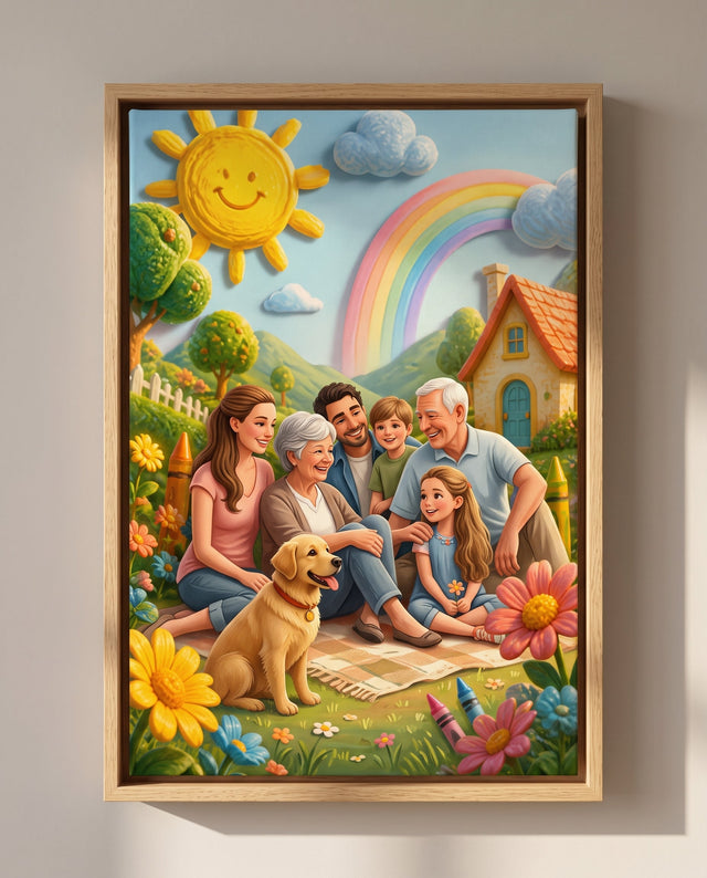 The Little World They Drew — Personalized Canvas