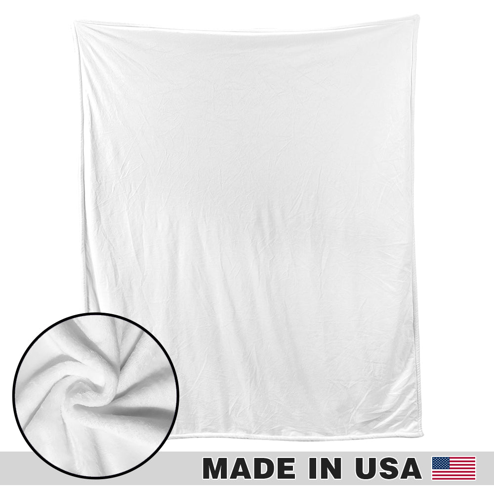 Custom sherpa blanket made in USA with your personalized artwork